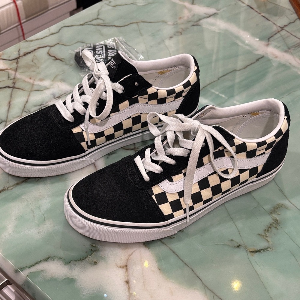Vans Black and Cream Checkerboard Shoes